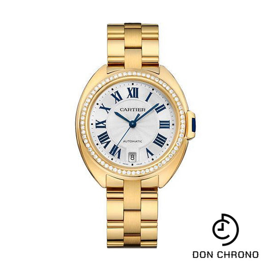 Cartier Cle de Cartier Watch - 35 mm Yellow Gold Diamond Case - Effect Dial - WJCL0023