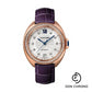 Cartier Cle de Cartier Watch - 35 mm Pink Gold Diamond Case - Diamond Bezel - Silvered Flinque Dial - Aubergine Alligator Strap - WJCL0039