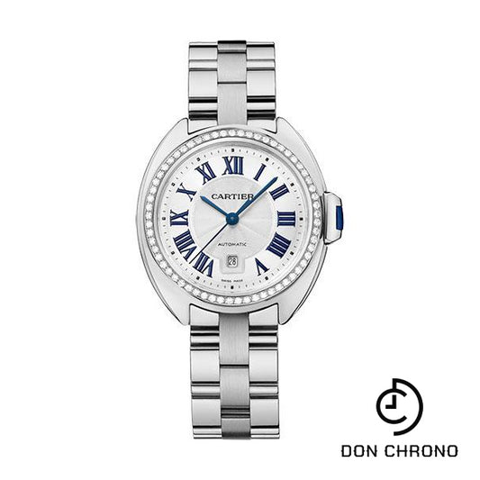 Cartier Cle de Cartier Watch - 31 mm White Gold Diamond Case - White Dial - WJCL0043