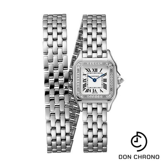 Cartier Panthere de Cartier Double Loop Watch - 22 mm White Gold Case - Diamond Bezel - White Gold Double Loop Bracelet - WJPN0012