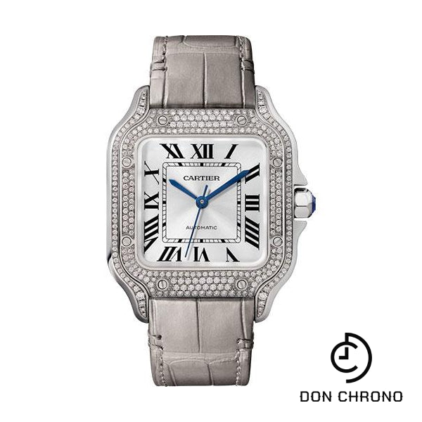 Cartier Santos de Cartier Watch - 35.1 mm White Gold Diamond Case - Diamond Bezel - WJSA0006