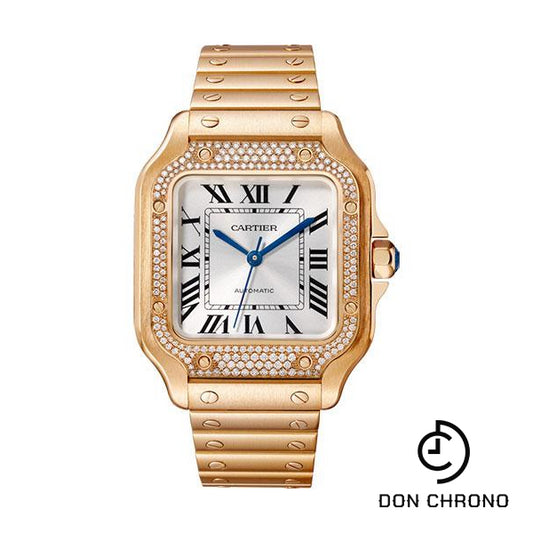 Cartier Santos de Cartier Watch - 35.1 mm Pink Gold Case - Diamond Bezel - WJSA0009