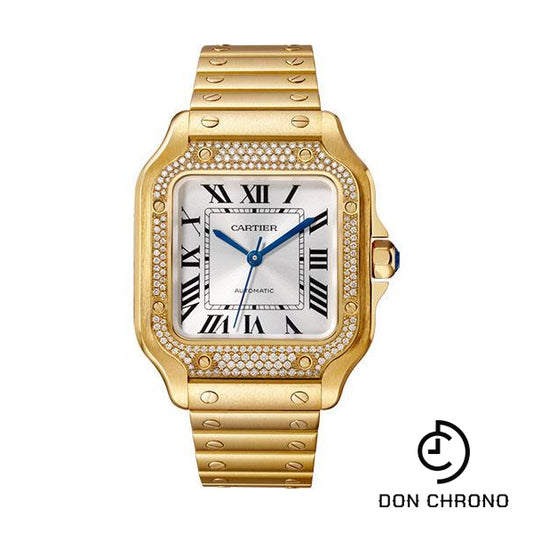 Cartier Santos de Cartier Watch - 35.1 mm Yellow Gold Case - Diamond Bezel - Both Bracelet - WJSA0010