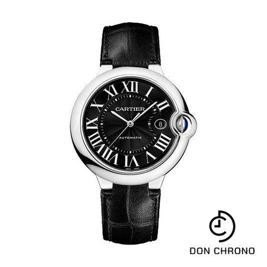 Cartier Ballon Bleu De Cartier Watch - 42.1 mm Steel Case - Black Dial - Black Alligator Strap - WSBB0003