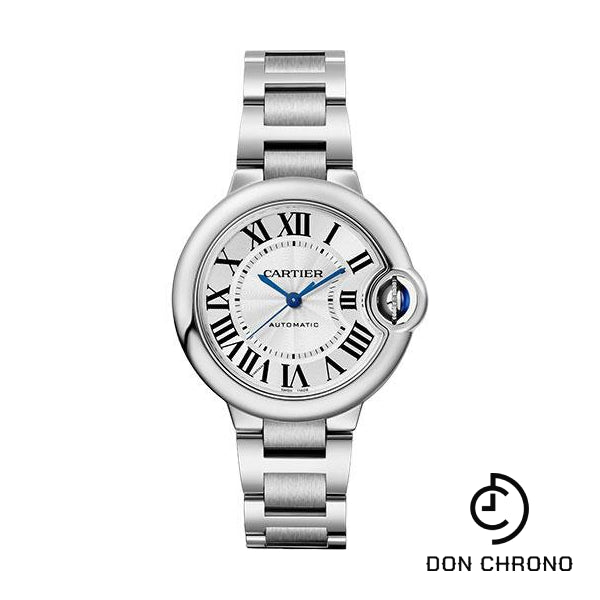 Cartier Ballon Bleu de Cartier Watch - 33 mm Steel Case - Silvered Dial - Interchangeable Bracelet - WSBB0044