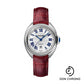 Cartier Cle de Cartier Watch - 31 mm Steel Case - Silvered Dial - Bordeaux Alligator Strap - WSCL0016