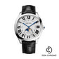 Cartier Drive de Cartier Moon Phases Watch - 40 mm Steel Case - Silvered Dial - Black Alligator Strap - WSNM0008