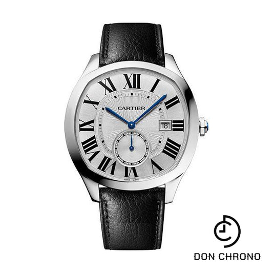 Cartier Drive de Cartier Watch - length: 40 mm Steel Case - Silvered Dial - Two Calfskin Strap - WSNM0022