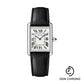 Cartier Tank Must Watch - 33.7 mm x 25.5 mm Steel Case - Silvered Dial - Interchangeable Black Grained Calfskin Strap - WSTA0041