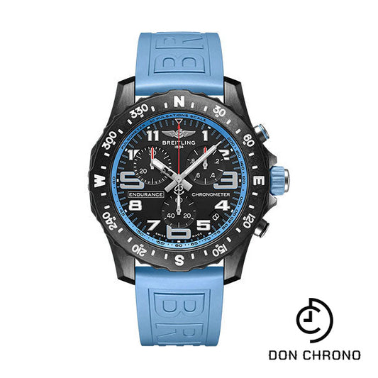 Breitling Endurance Pro Watch - Breitlight® - Black Dial - Blue Rubber Strap - Tang Buckle - X82310281B1S1