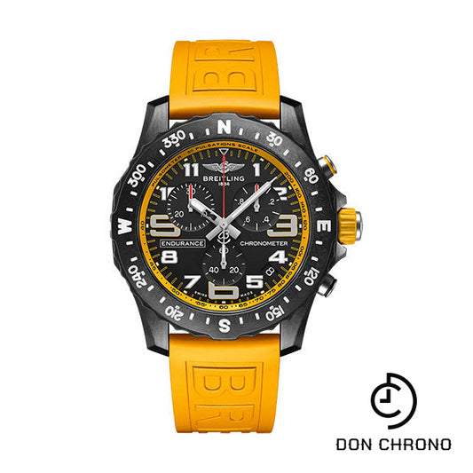Breitling Endurance Pro Watch - Breitlight® - Black Dial - Yellow Rubber Strap - Tang Buckle - X82310A41B1S1