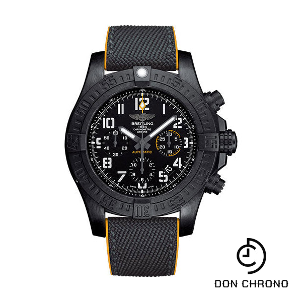 Breitling Avenger Hurricane 45 Watch - Breitlight® Case - Volcano Black Dial - Anthracite and Yellow Military Rubber Strap - XB0180E4/BF31-military-rubber-anthracite-yellow-deployant