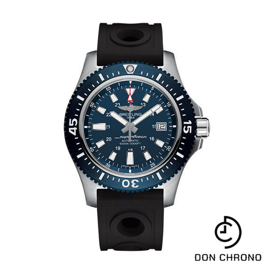 Breitling Superocean II 44 Watch - Steel - Mariner Blue Dial - Black Ocean Racer II Strap - Tang Buckle - Y1739316/C959/227S/A20SS.1