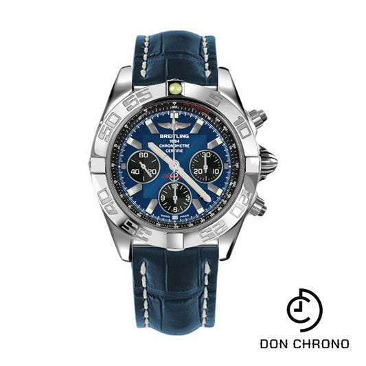 Breitling Chronomat 44 Watch - Steel Case - Blackeye Blue Dial - Blue Croco Strap - AB011012/C789/731P/A20BA.1
