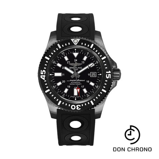 Breitling Superocean 44 Special Watch - Black Steel Case -  Dial - Black Ocean Racer II Strap - M1739313/BE92/227S/M20SS.1