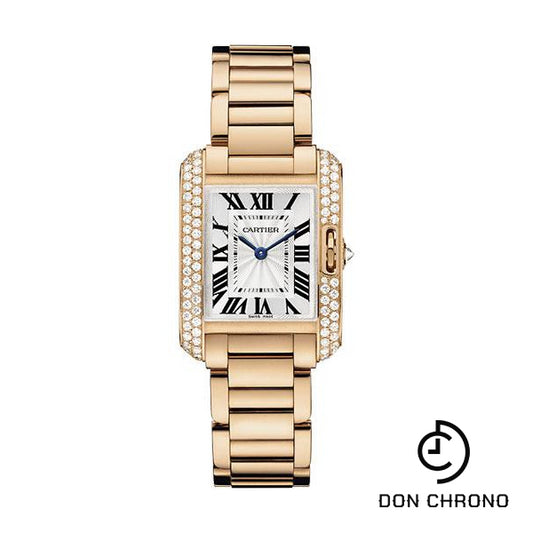 Cartier Tank Anglaise Watch - Small Pink Gold Diamond Case - WT100002