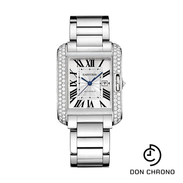 Cartier Tank Anglaise Watch - Medium White Gold Diamond Case - WT100009